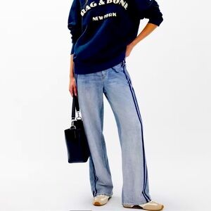 Rag & Bone Miramar Women's Denim Blue Wide Leg Jeans